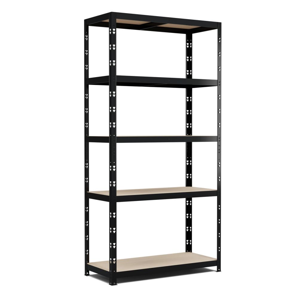 Étagères de rangement polyvalentes en métal - Charges Lourdes (lot de 2) - 180x90x40cm - Noir