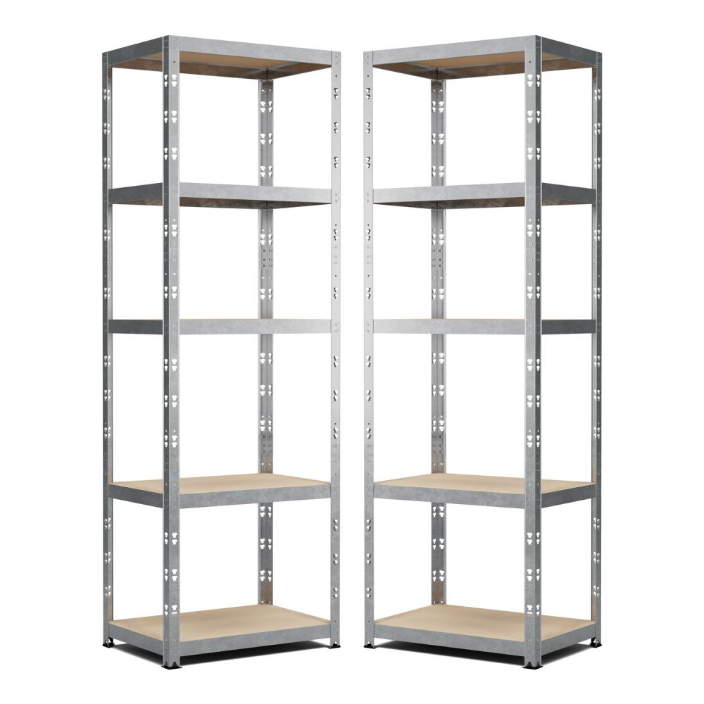 Étagères de rangement polyvalentes en métal - Charges Lourdes (lot de 2) - 180x60x40cm - Gris