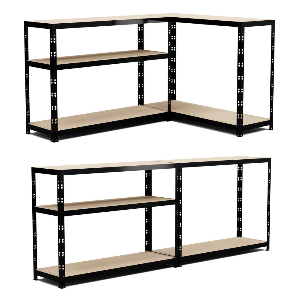 Étagère de rangement polyvalente en métal - Charges Lourdes - 180x120x40cm - Noir