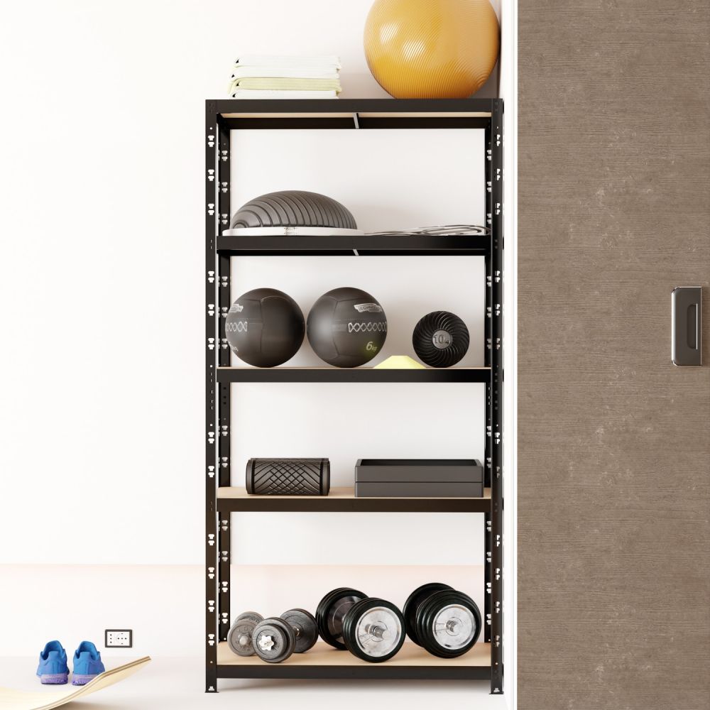 Étagère de rangement polyvalente en métal - Charges Lourdes - 180x90x40cm - Noir